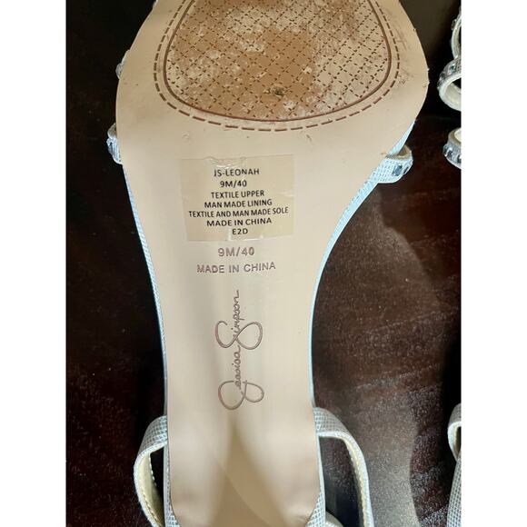 JESSICA SIMPSON Leonah Ankle Strap Sandal Silver Prom Formal Party Size 9 $89 - Picture 12 of 15